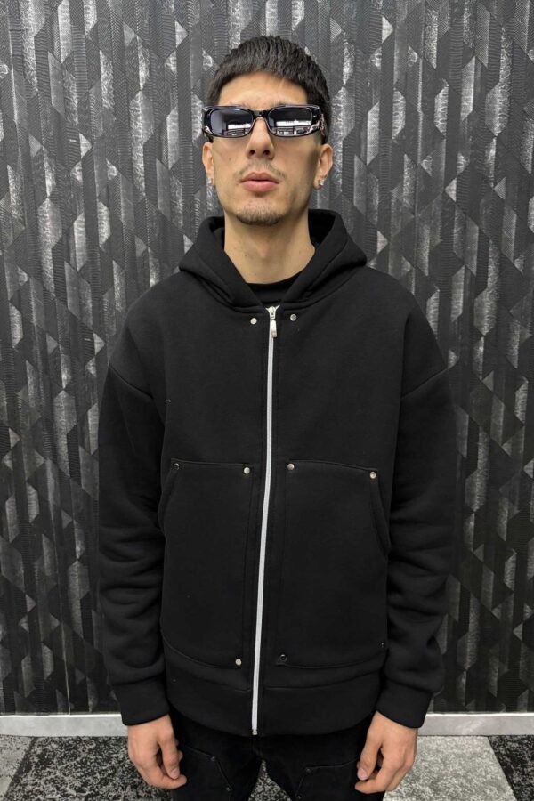 Felpa con zip nera