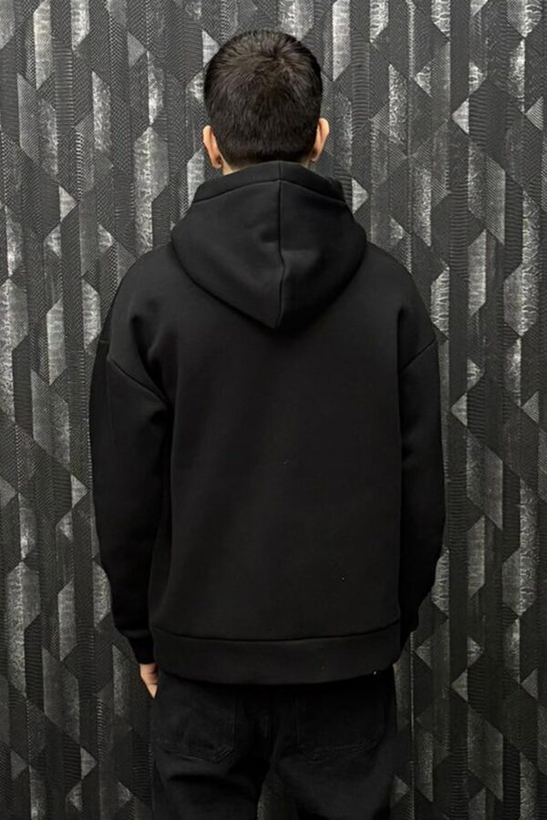 Felpa con zip nera - immagine 2