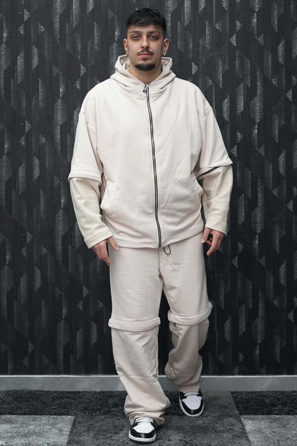 Tuta con zip rimovibile